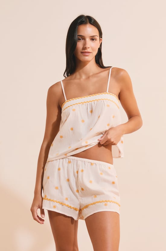 Short avec motifs soleil en coton;${refinementColor}