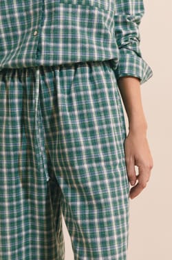 Pantalon de pyjama &agrave; carreaux en coton;${refinementColor}