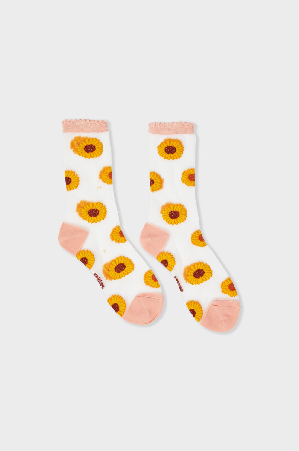 Chaussettes transparentes &agrave; motifs fleurs Coucou Suzette;${refinementColor}