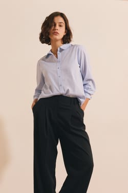 Chemise &agrave; rayures avec coton;${refinementColor}