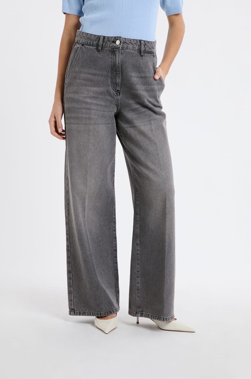 Wide Cotton Jeans;${refinementColor}