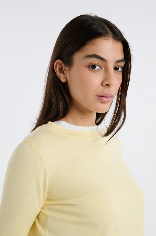 Pull col rond en laine;${refinementColor}