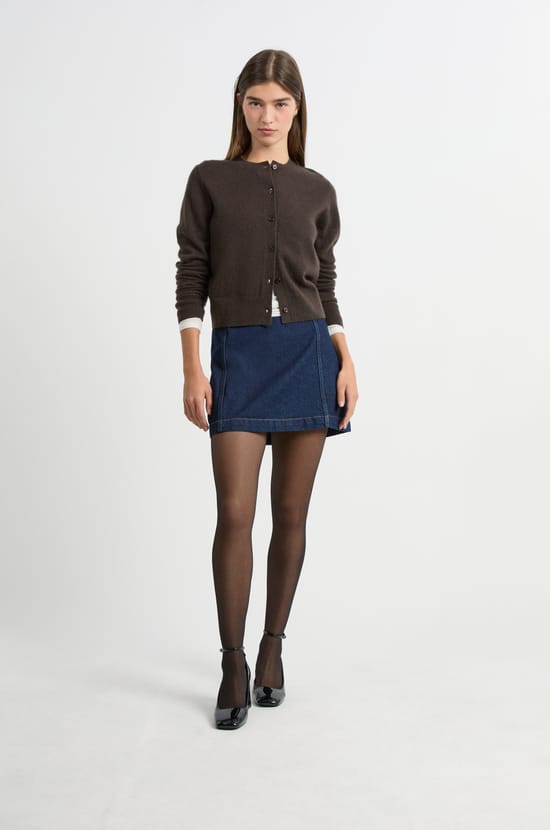 Cashmere cardigan sweater with buttons;${refinementColor}