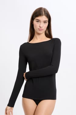Long Sleeve Thermal Knit T-Shirt;${refinementColor}