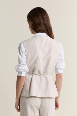 Mouwloos gestreept vest;${refinementColor}