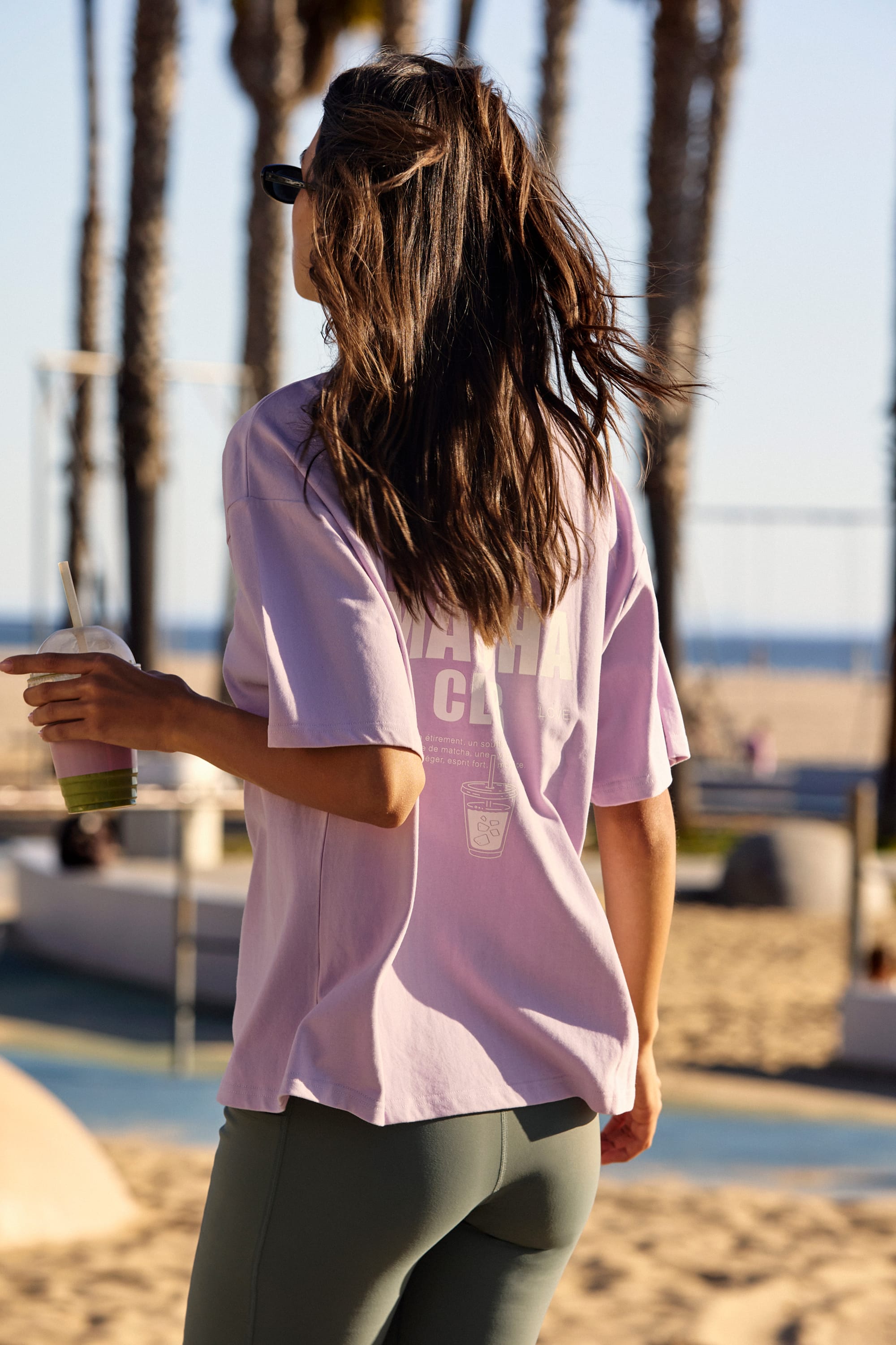 Oversized T-shirt with writing - ACTIVE - LILAS - ETAM
