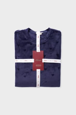 2-Piece Velvet-Effect Heart Patterned Pajama Sets;${refinementColor}