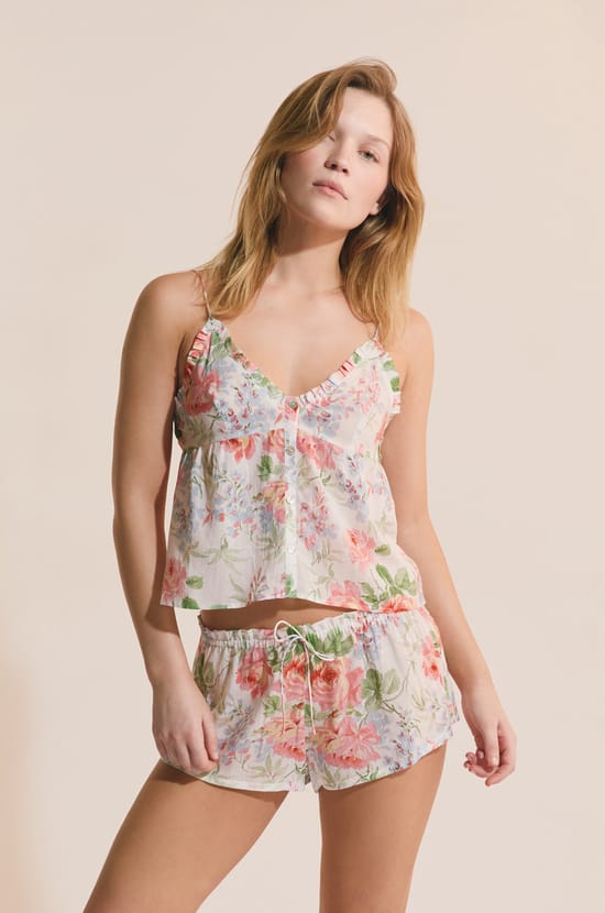Top de pyjama &agrave; motif fleuri;${refinementColor}