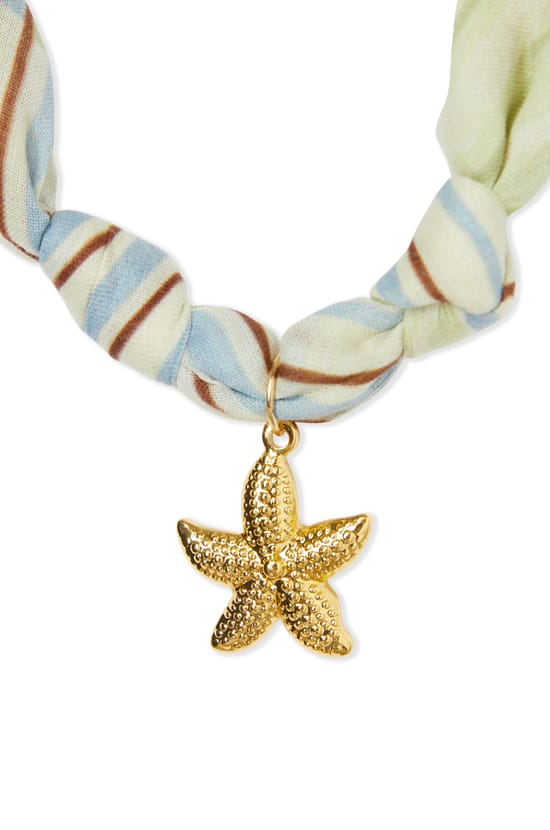 Cotton Scarf with Charms;${refinementColor}