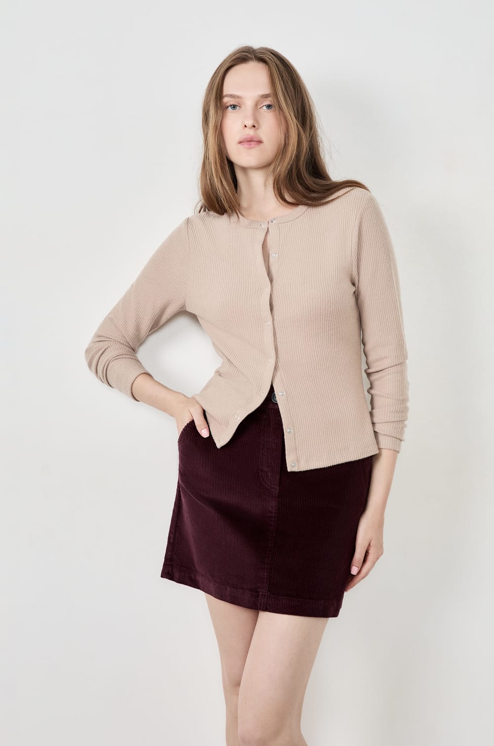 Short Velvet Skirt;${refinementColor}