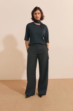 Pantalon droit &agrave; rayures;${refinementColor}