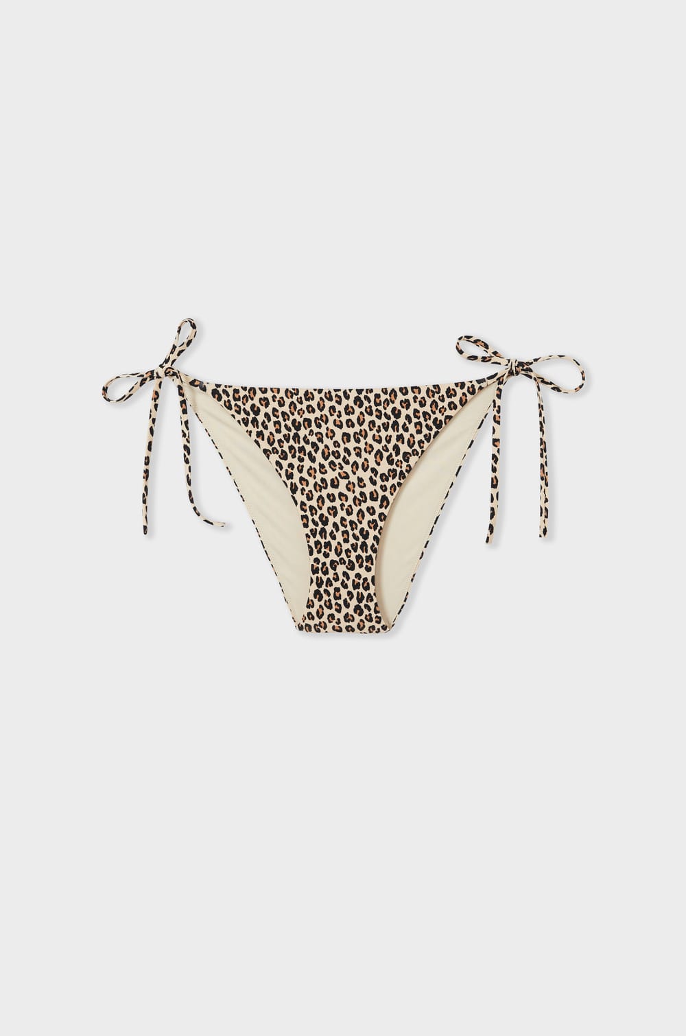 Leopard print tie-side bikini bottom;${refinementColor}