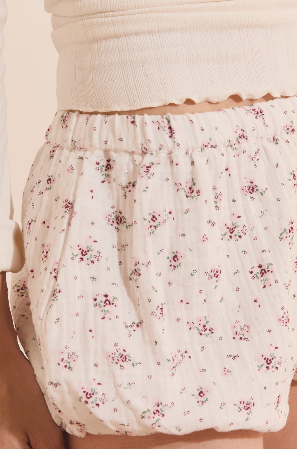 Short de pyjama &agrave; motifs en coton;${refinementColor}