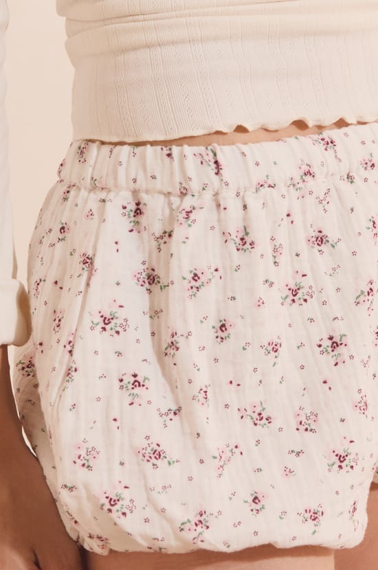 Short de pyjama &agrave; motifs en coton;${refinementColor}