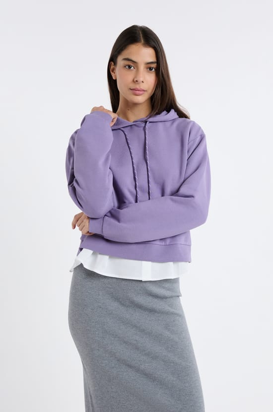 Sweatshirt &agrave; capuche en coton;${refinementColor}