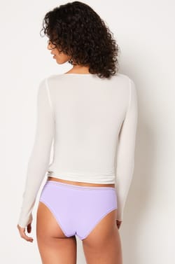 Microfiber Boyshorts with Lace Details;${refinementColor}