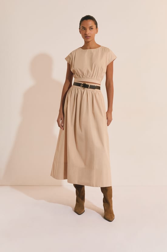 Jupe longue en coton;${refinementColor}