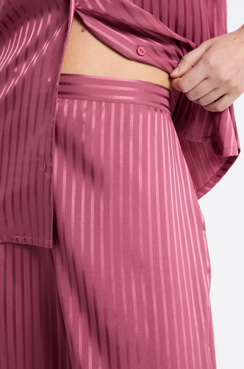Satin Striped Pyjama Trousers;${refinementColor}