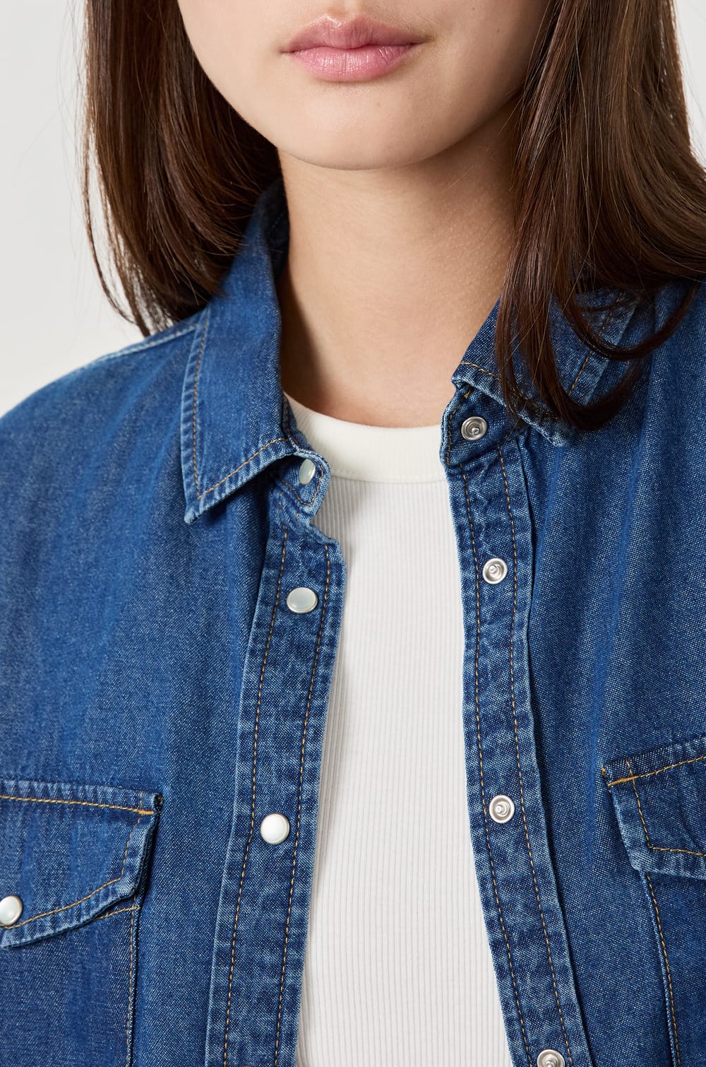 Camisa efecto denim;${refinementColor}