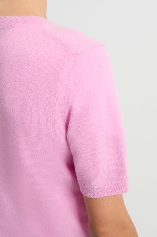 Pull manches courtes en cachemire;${refinementColor}