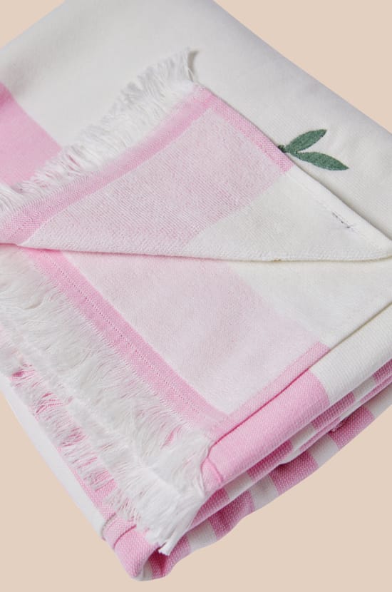 Fouta en coton &agrave; rayures;${refinementColor}