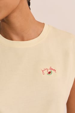 T-shirt de pyjama &agrave; inscription "juicy lover" en coton;${refinementColor}
