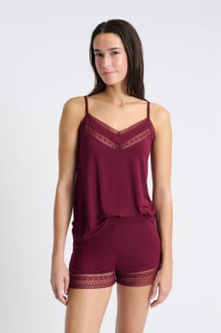 Lace Camisole with Thin Straps;${refinementColor}