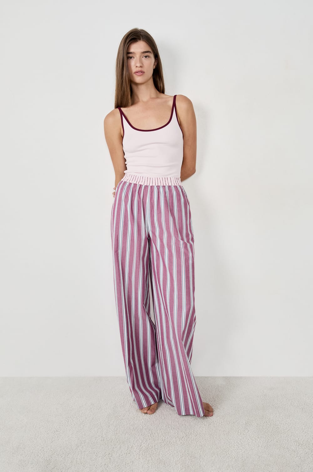 Pantalon de pyjama à rayures;${refinementColor}