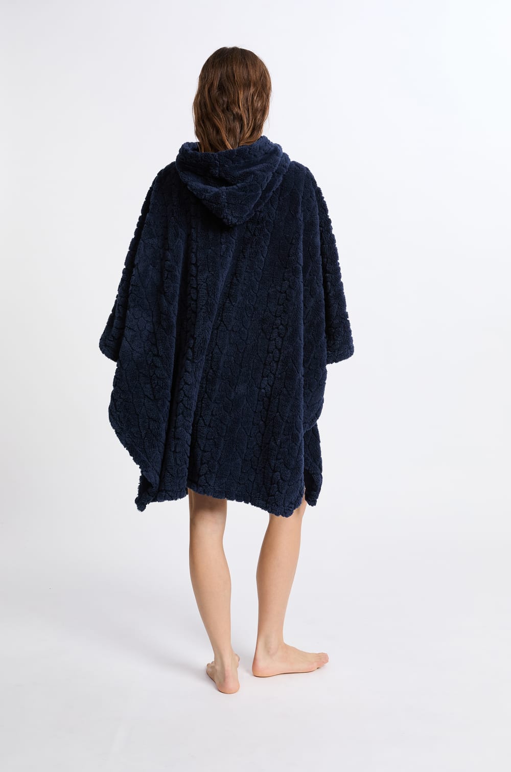 Fleece Effect Poncho;${refinementColor}