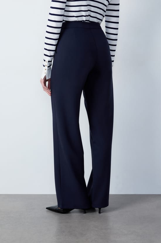 Wide Cut Trousers with Button Details;${refinementColor}
