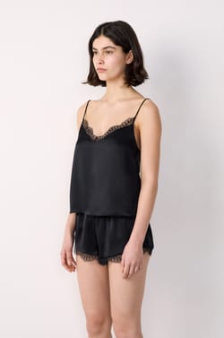 Silk Camisole with Lace Details;${refinementColor}