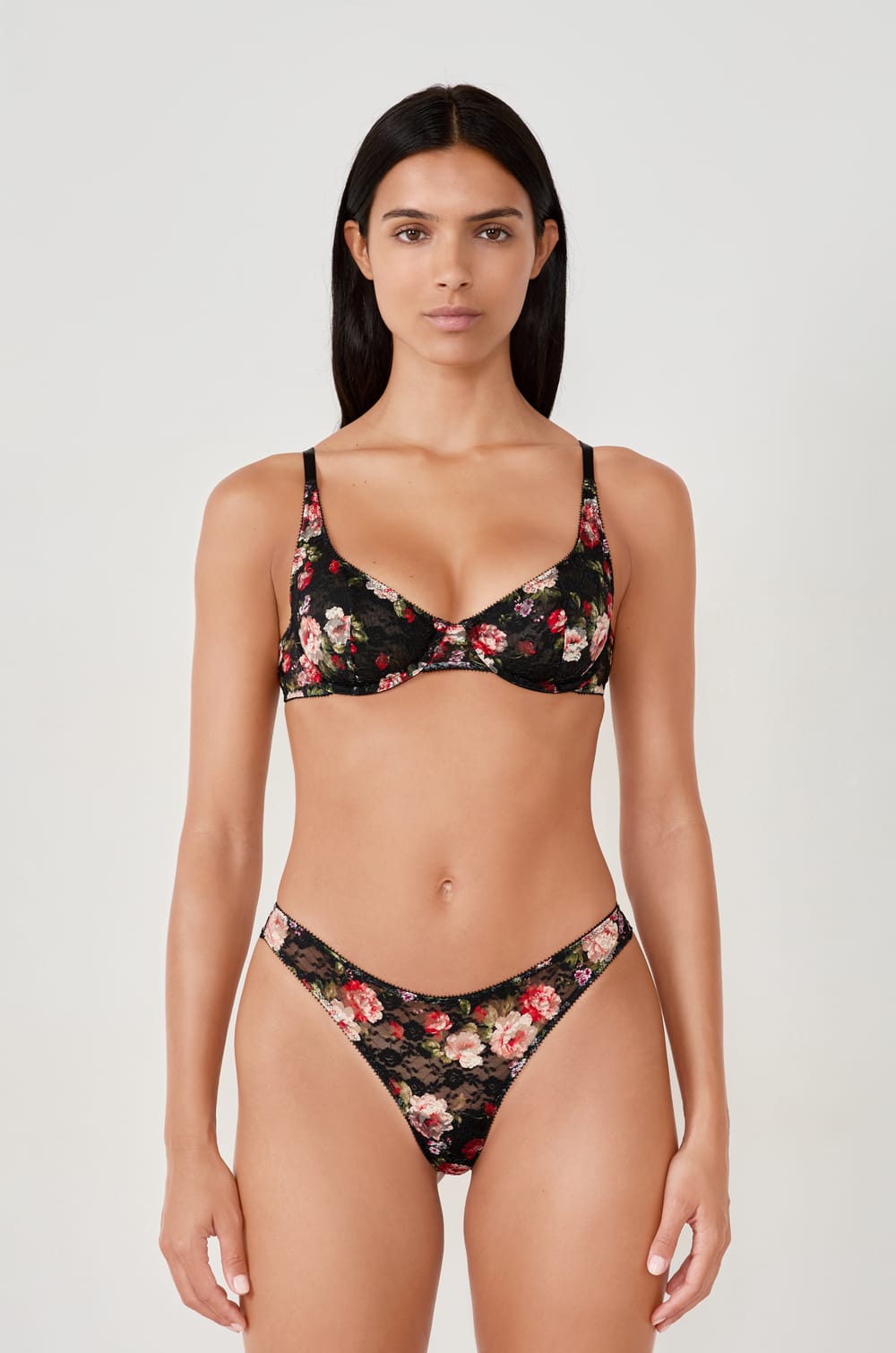 Lace printed bra;${refinementColor}