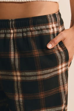 Pantalon de pyjama &agrave; carreaux en coton;${refinementColor}