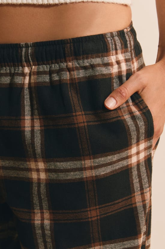 Pantalon de pyjama &agrave; carreaux en coton;${refinementColor}
