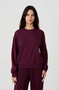 Sweatshirt col rond en coton;${refinementColor}