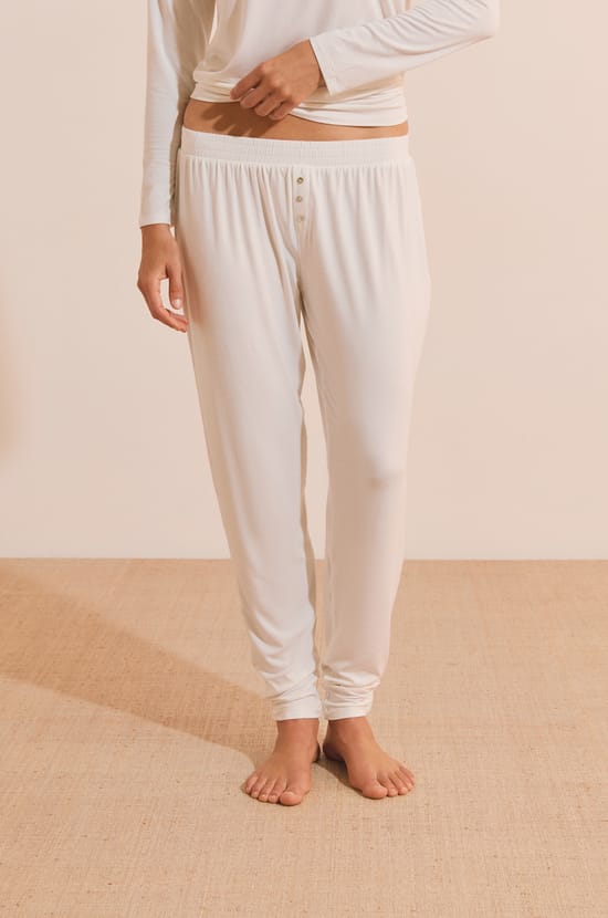 Pantal&oacute;n de pijama liso de modal;${refinementColor}