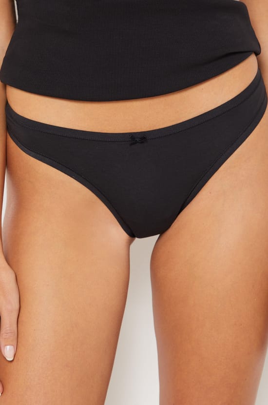 Pack Of 3 Cotton Thongs;${refinementColor}