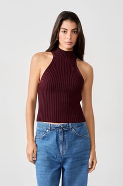 Sleeveless Ribbed Top;${refinementColor}