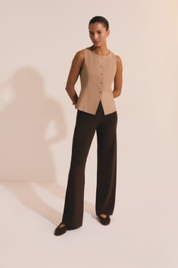 Sleeveless Top with Buttons;${refinementColor}