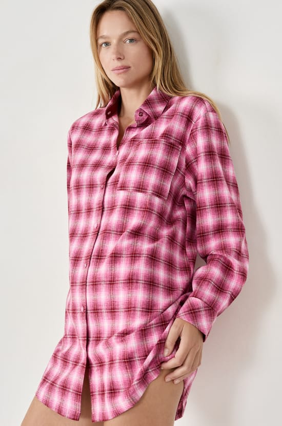 Chemise de pyjma à carreaux;${refinementColor}