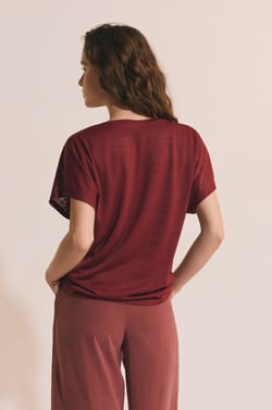 T-shirt manches courtes &agrave; col V;${refinementColor}