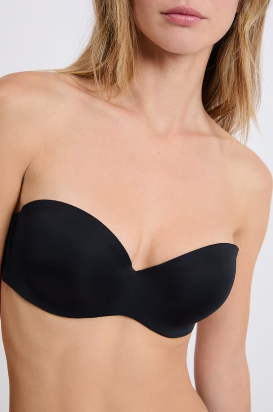 Wireless Strapless Bra in Microfiber;${refinementColor}