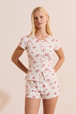 Short de pyjama en coton &agrave; motifs tomates;${refinementColor}