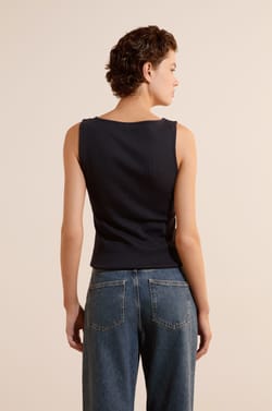 T-shirt sans manches en coton;${refinementColor}