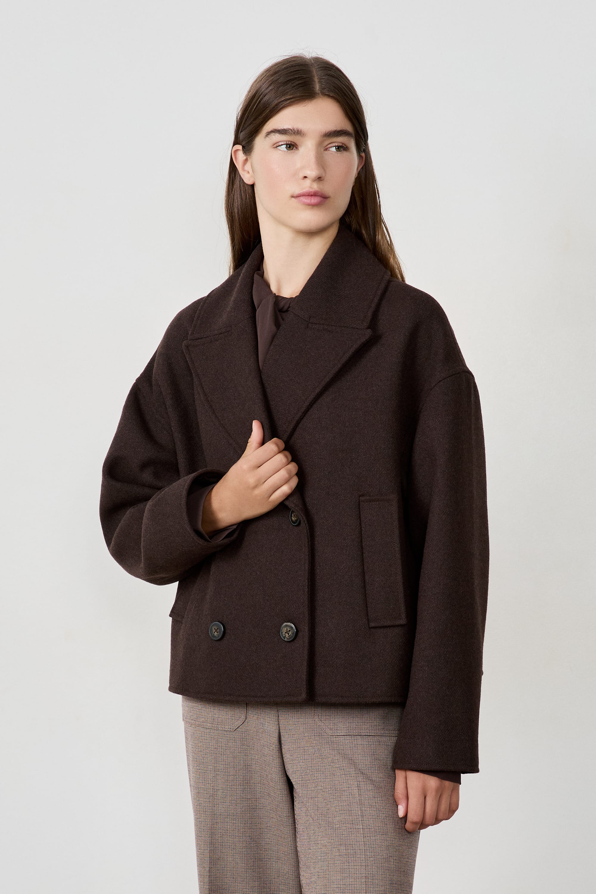 Short Peacoat - LAURA - MARRON - ETAM