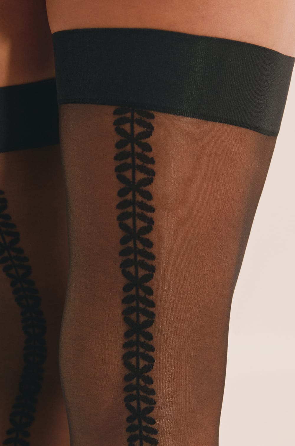 Bas transparent &agrave; motifs - 15 Deniers;${refinementColor}
