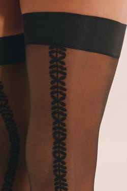 Bas transparent &agrave; motifs - 15 Deniers;${refinementColor}