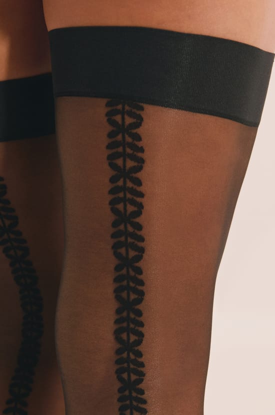 Bas transparent &agrave; motifs - 15 Deniers;${refinementColor}