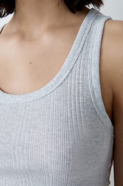 Cotton Ribbed Tank Top;${refinementColor}