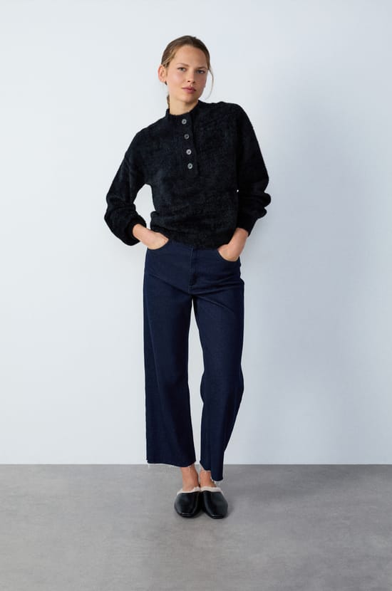 Pull boutonné polaire;${refinementColor}